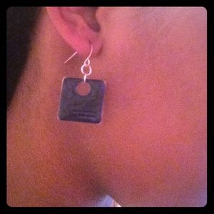 Square blue earrings