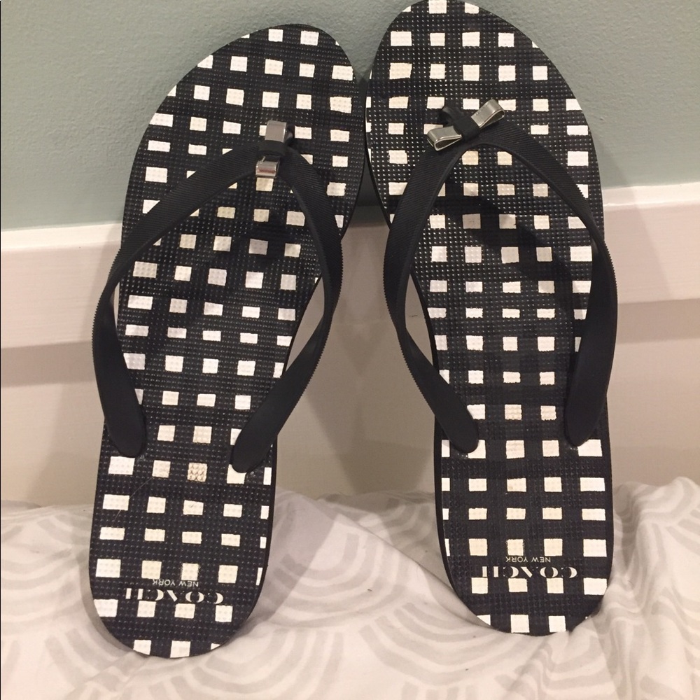 Checkered Coach Flip Flops