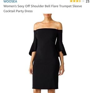 Black Off the Shoulder Cocktail Dress