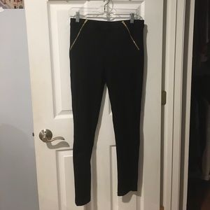 Black leggings with zippers