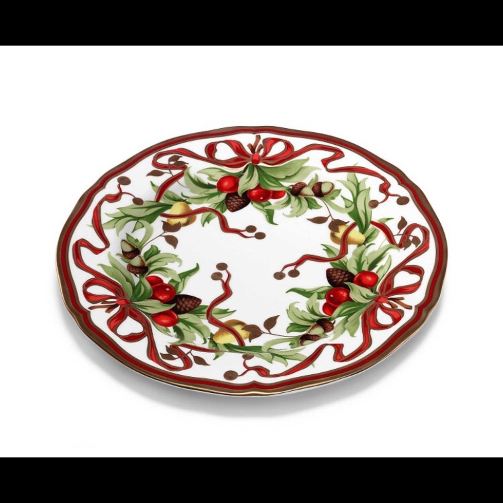 2 Tiffany Holiday Dinner Plates in box