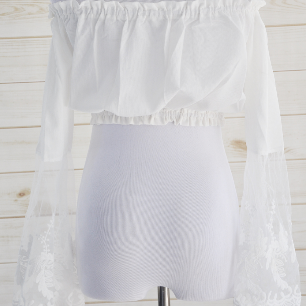 NWOT➡️Boho Off the Shoulder crop top - Picture 4 of 4
