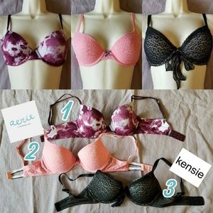 Bundle of 3 aerie + Kensie demi bras, 32D