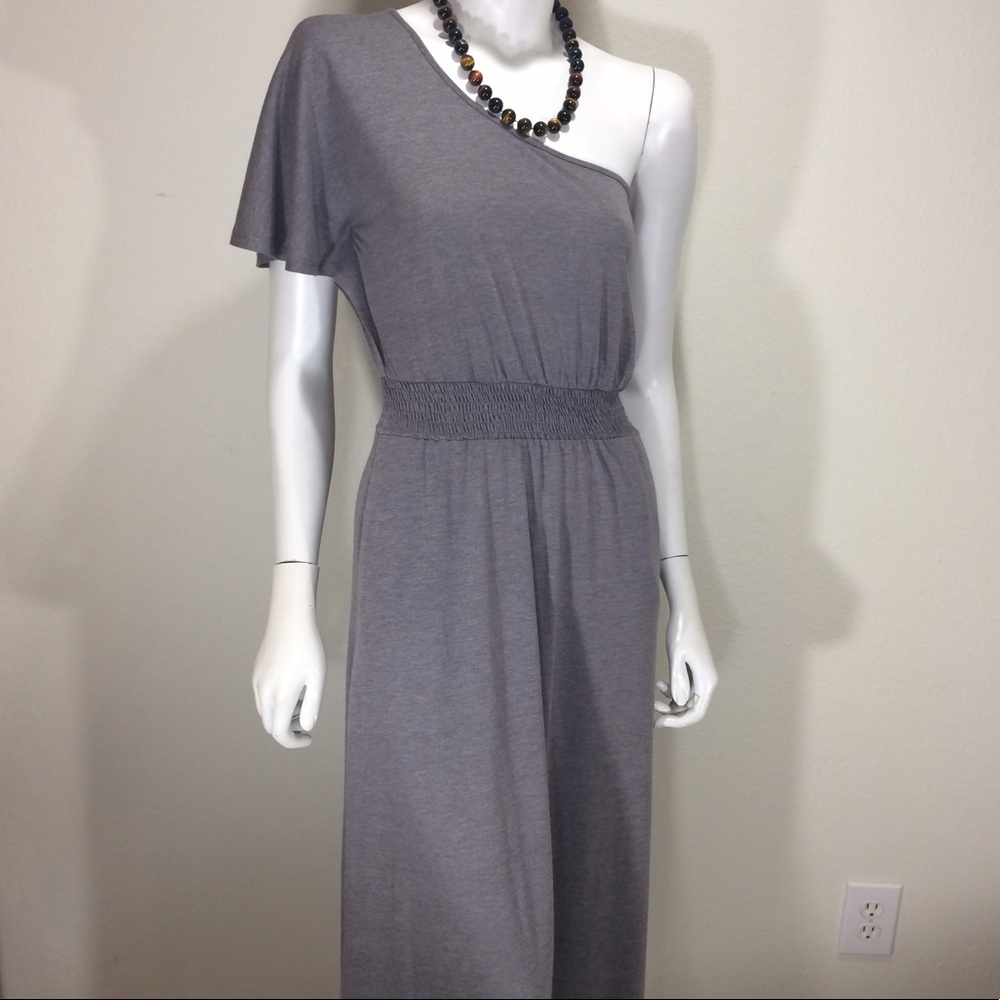 Poof! Brand Gray One Shoulder Dress - Picture 2 of 6
