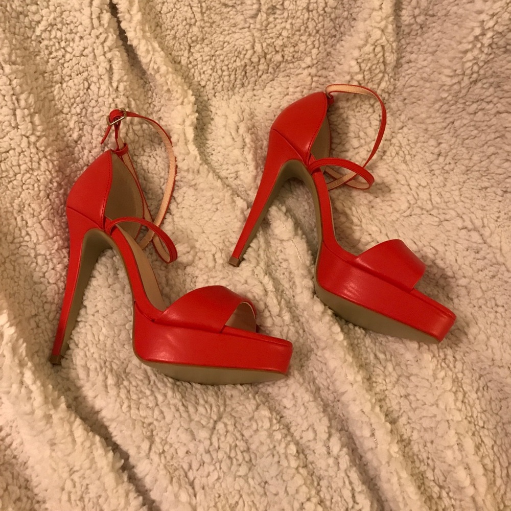Crimson colored heels by Shoedazzle
