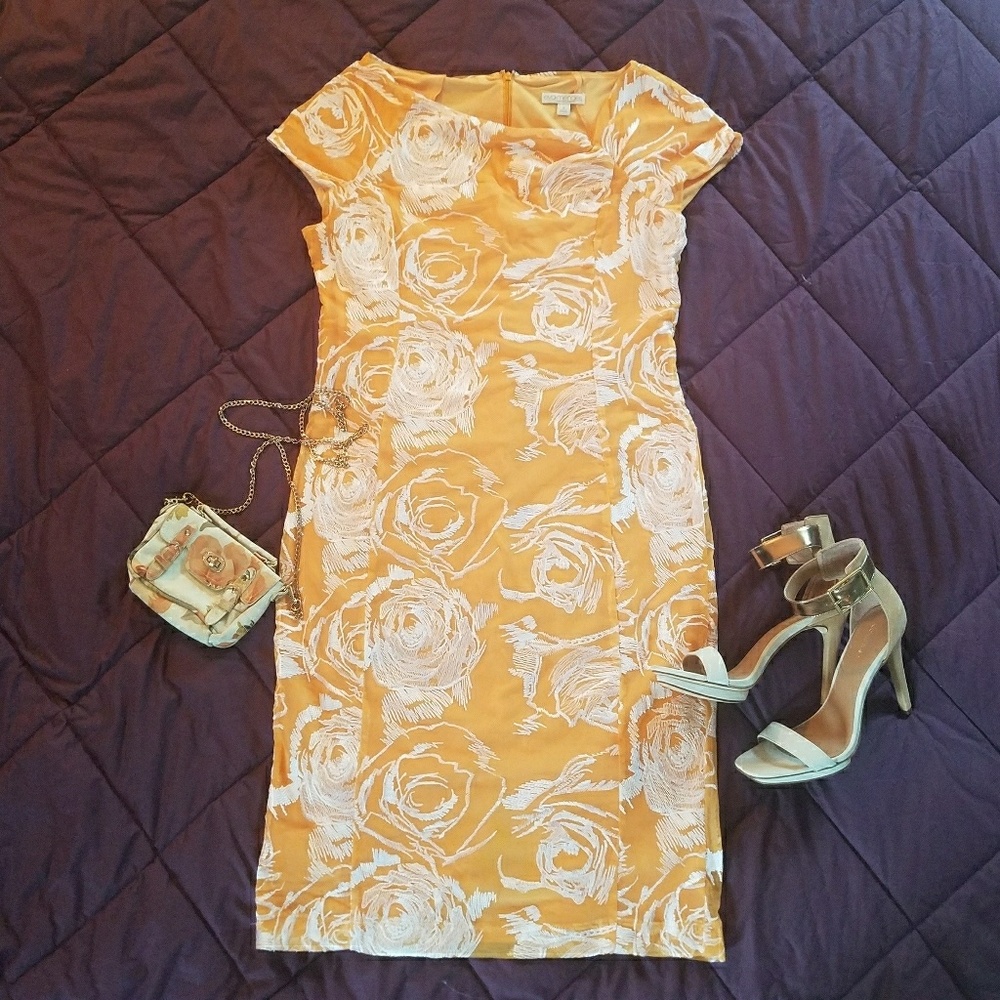 NWOT Eva Mendes Lt. Orange Sheath Dress Sz 12