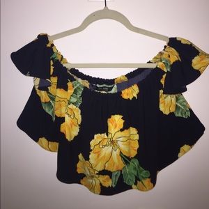 Zara off-the-shoulder, cropped blouse