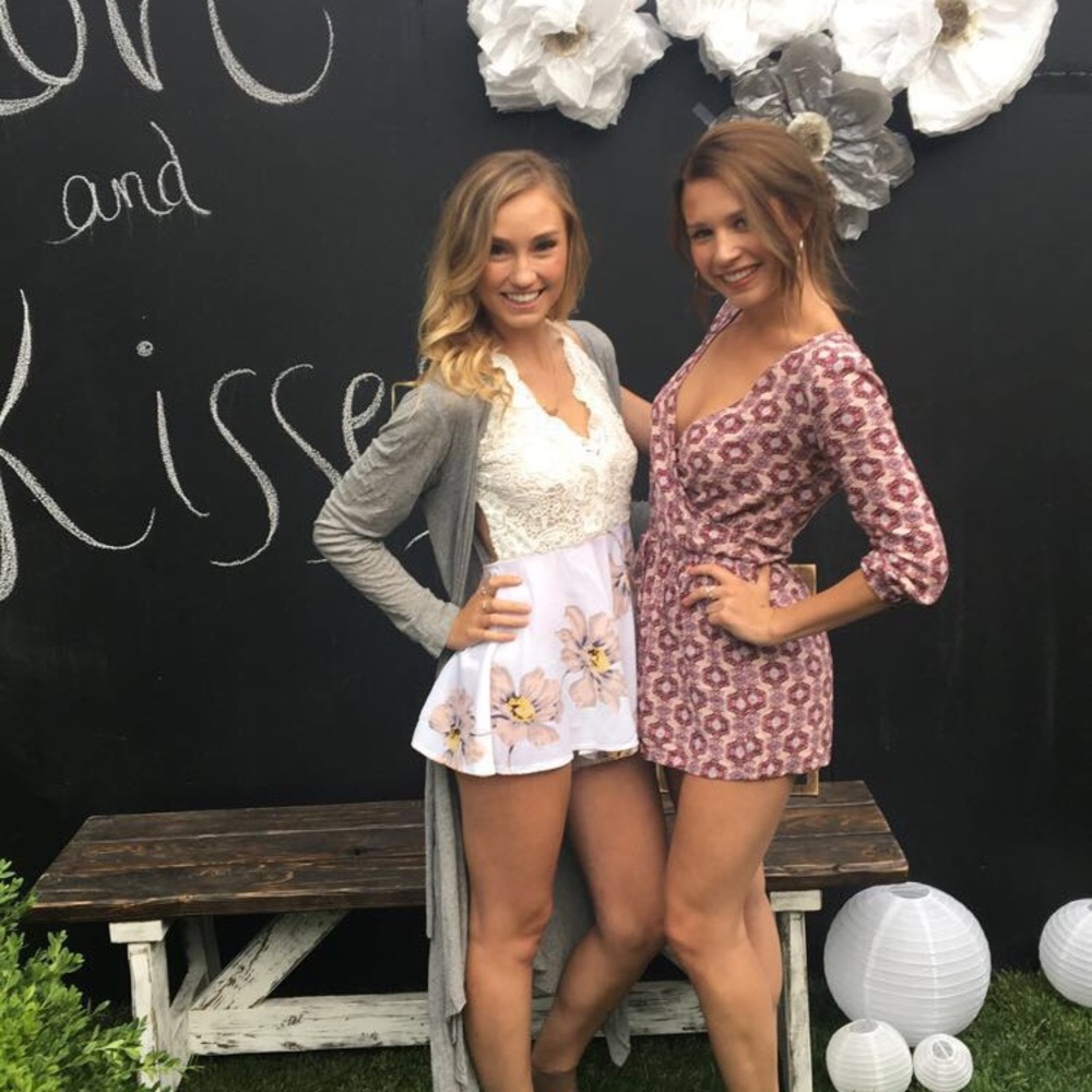 White and floral romper