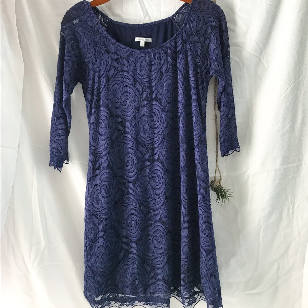 NAVY LACE DRESS SMALL
