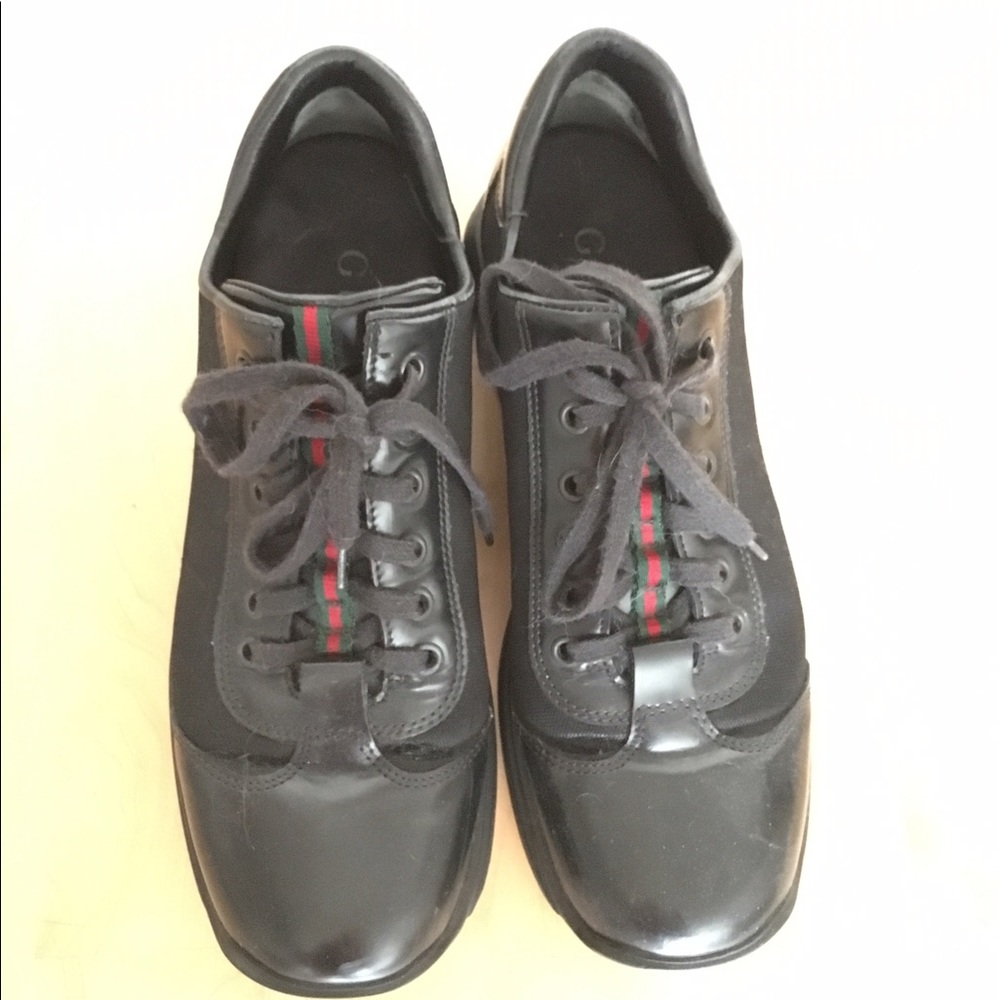 Authentic Gucci sneakers #8 black leather.