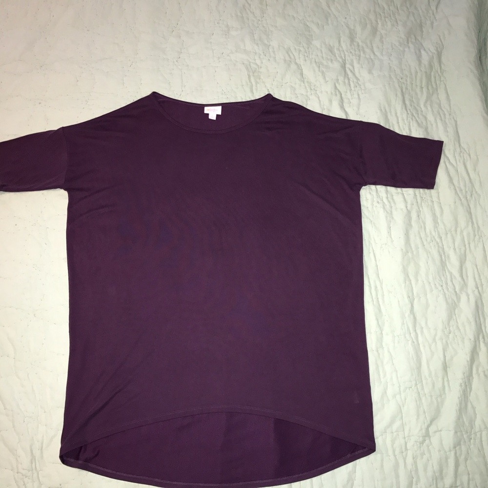 Purple LuLaRoe Irma, Large, Modal material.