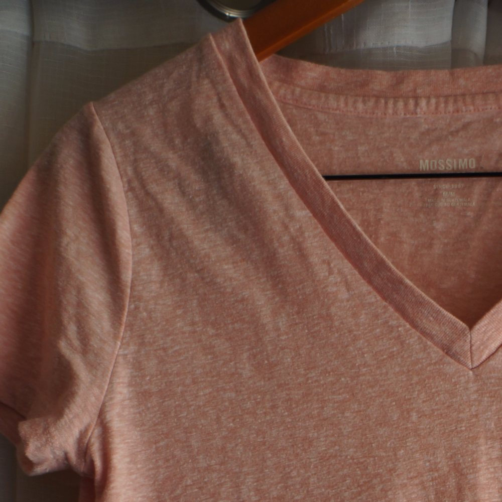 Light pink V-neck T