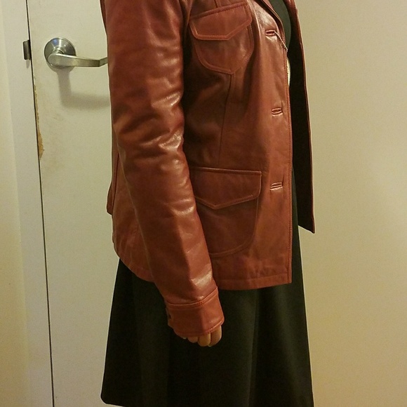 Steve Madden Red vintage leather jacket - Picture 3 of 8