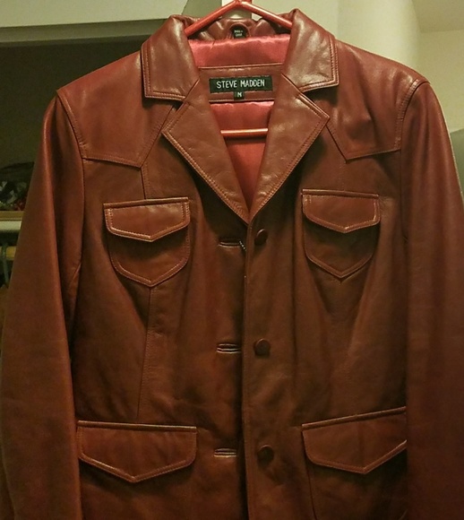 Steve Madden Red vintage leather jacket - Picture 7 of 8