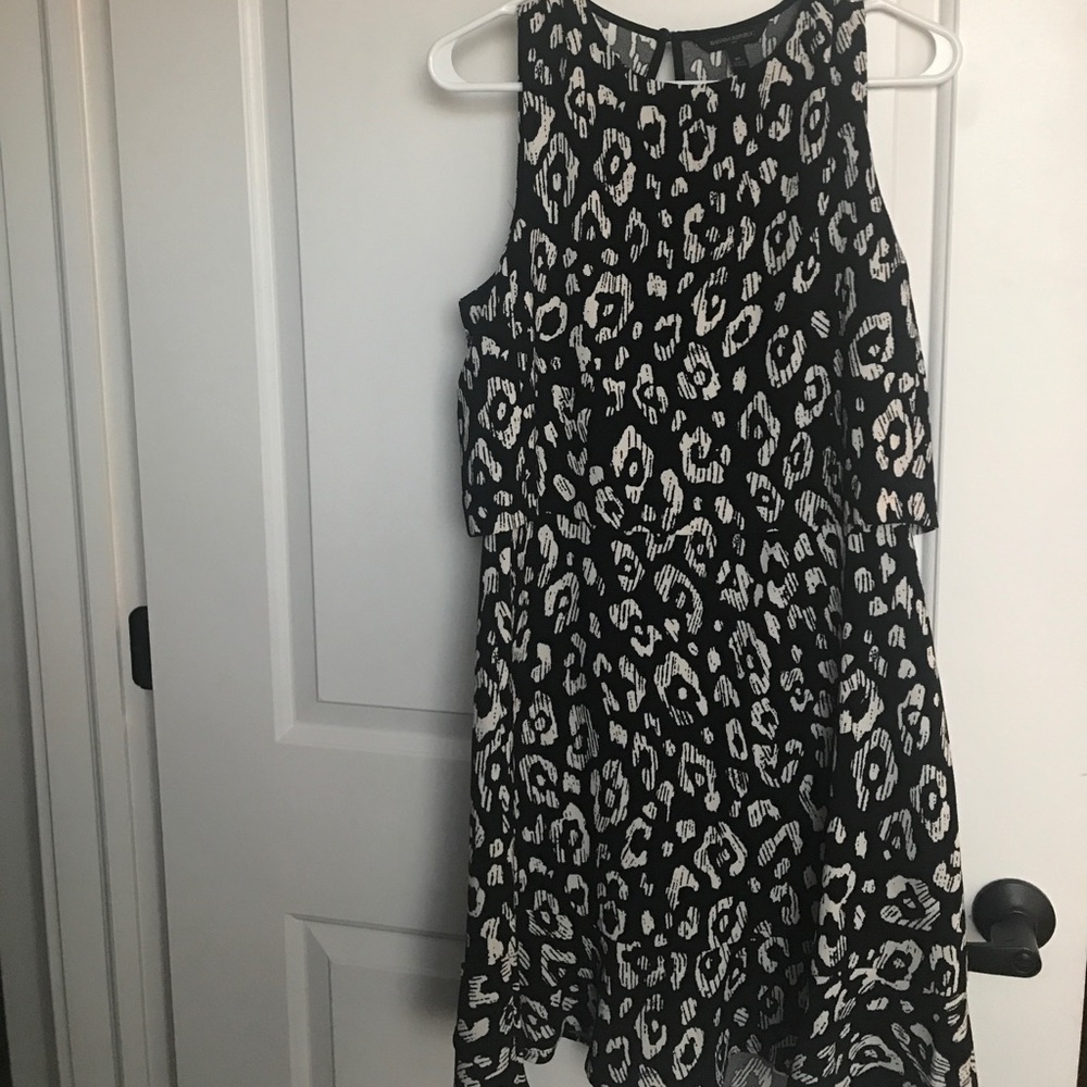 Banana Republic Black-White Animal Print Dress- 10