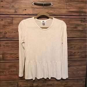 Off White Peplum Top