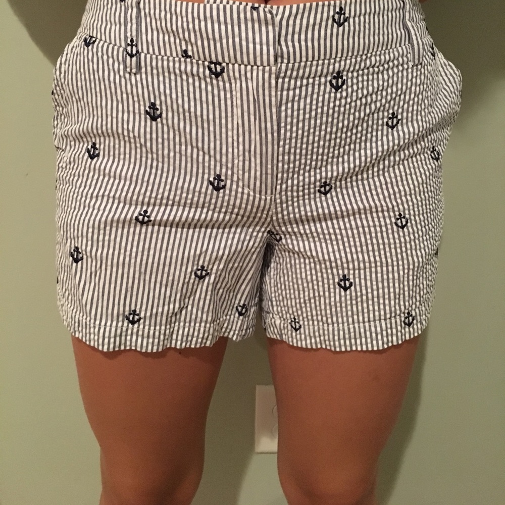 Blue seersucker shorts