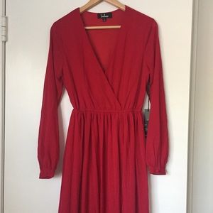 Red Long Sleeve Maxi Dress