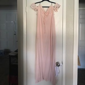 Pink off shoulder maxi dress!
