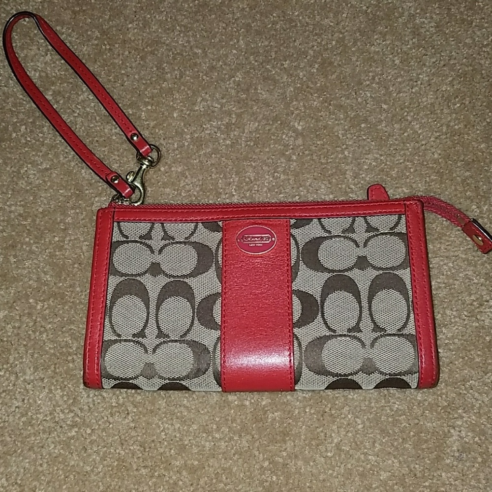 Orange Coach Wristlet