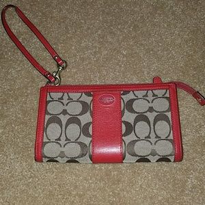 Orange Coach Wristlet
