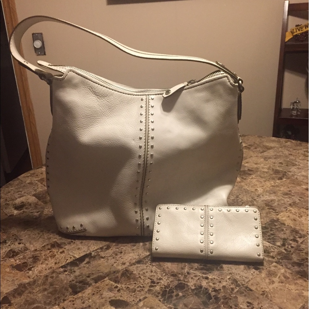 Michael Kors Authentic White Handbag And Wallet