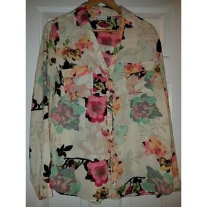 Floral button down shirt