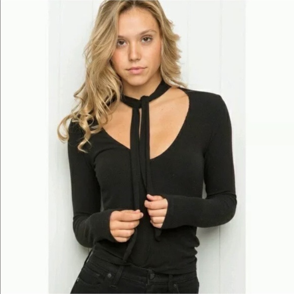 Brandy Melville burgundy cropped long sleeve