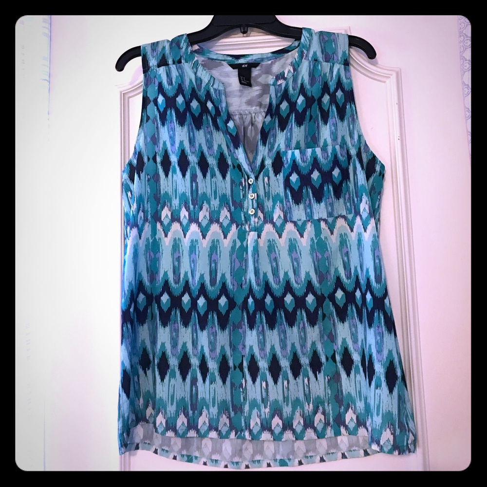 H&M Silky Aztec Dye Tank Blouse GORGEOUS