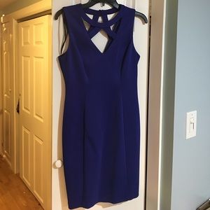 Guess cage neck scuba sheath dress