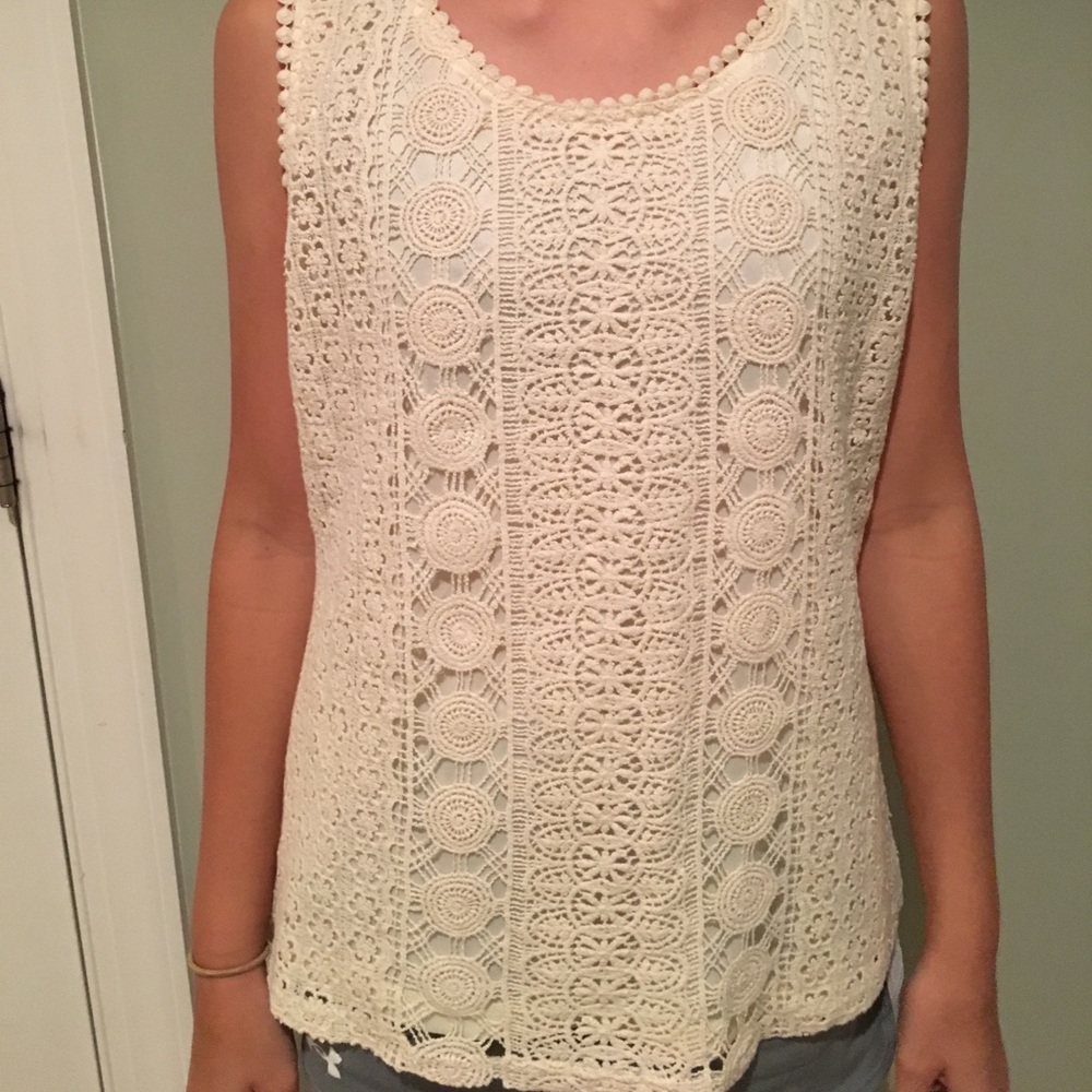 Cream lace top