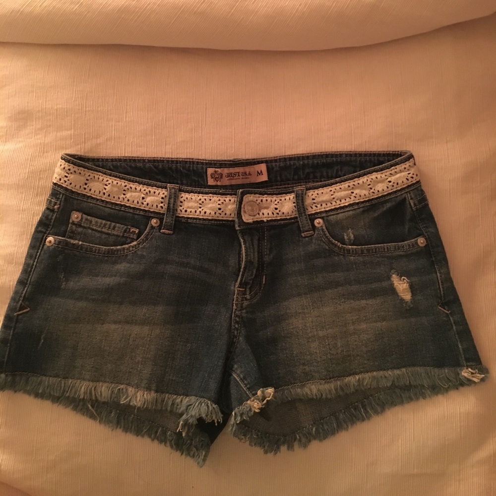 NEW Jean Shorts with Lace trim