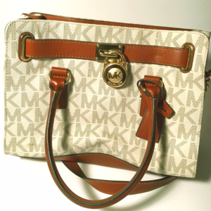 Michael Kors Vanilla Hamilton Large Logo Satchel