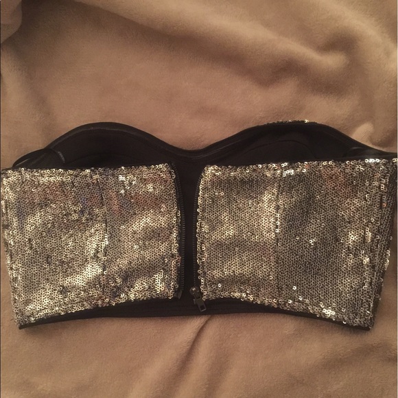 F21 silver sequins buister - Picture 2 of 2