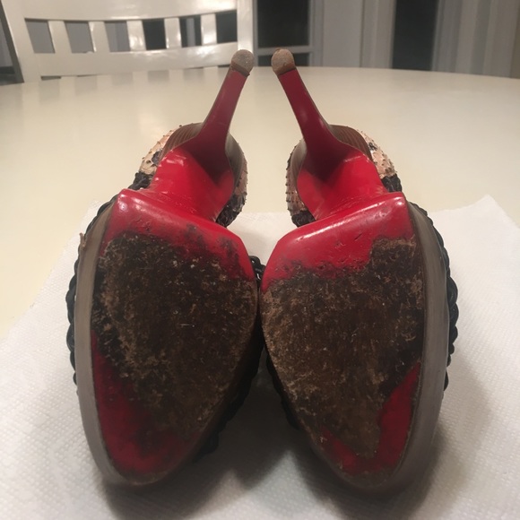 Christian Louboutin python and leather cage bootie - Picture 4 of 4