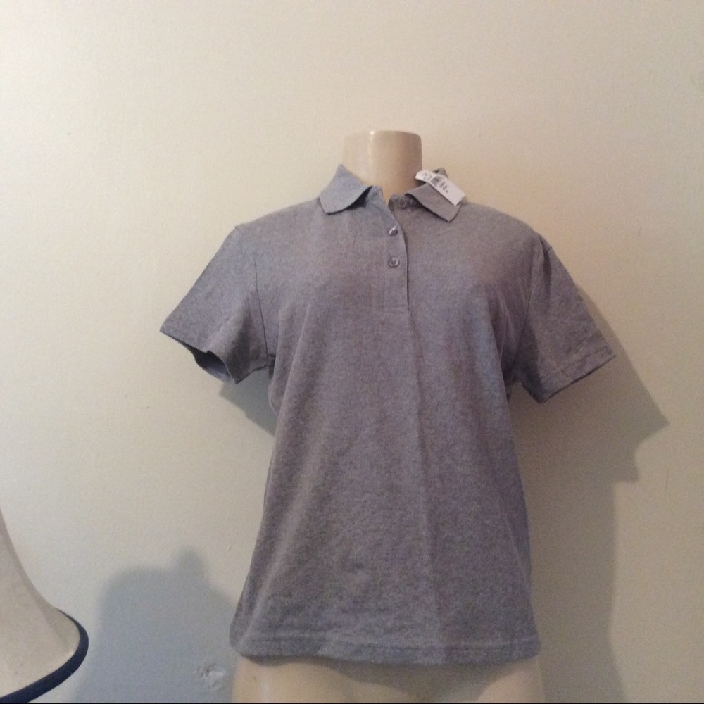 NWT Ladies Grey Polo shirt sz small