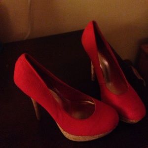 Bamboo Red high heels