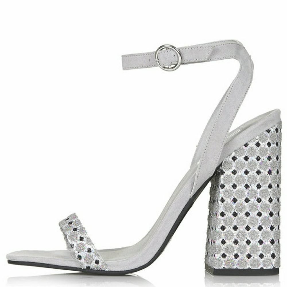 Topshop "Renee" Glitter High Sandal Sz 39 (8.5)