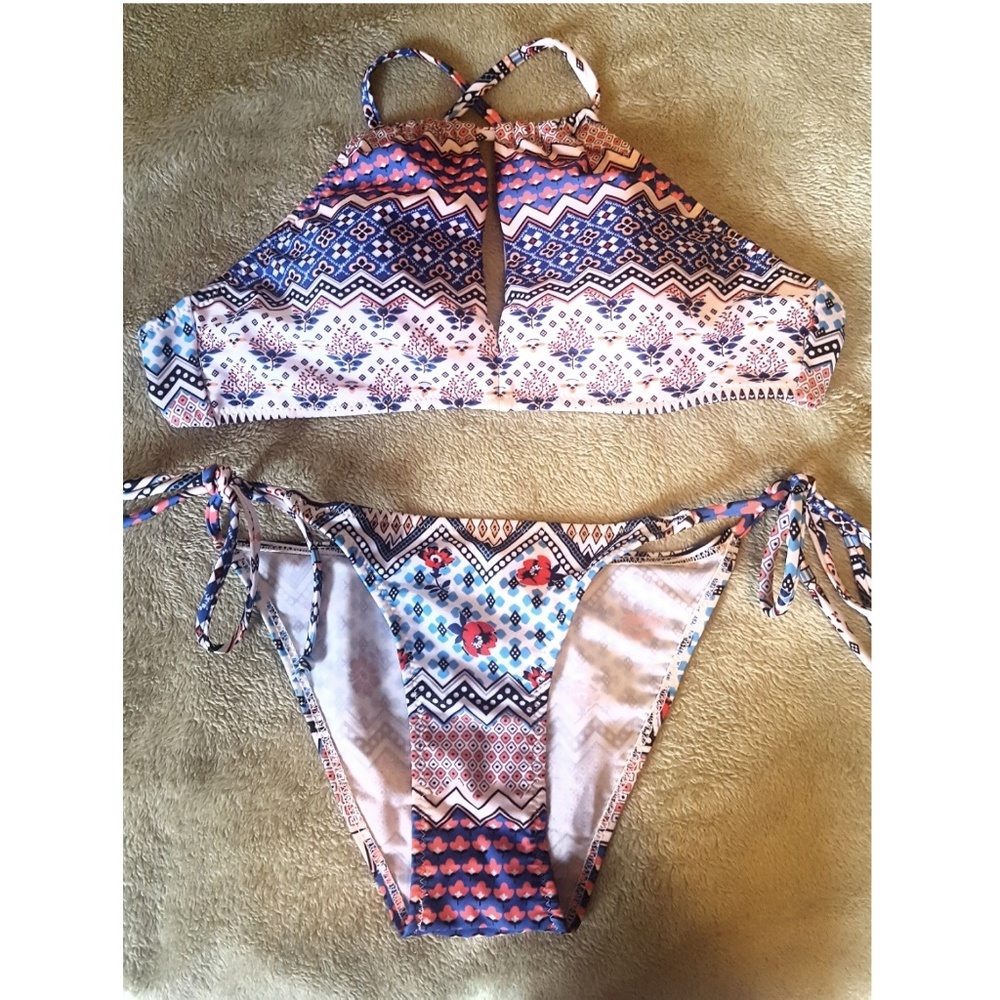 Patterned two-piece swimsuit