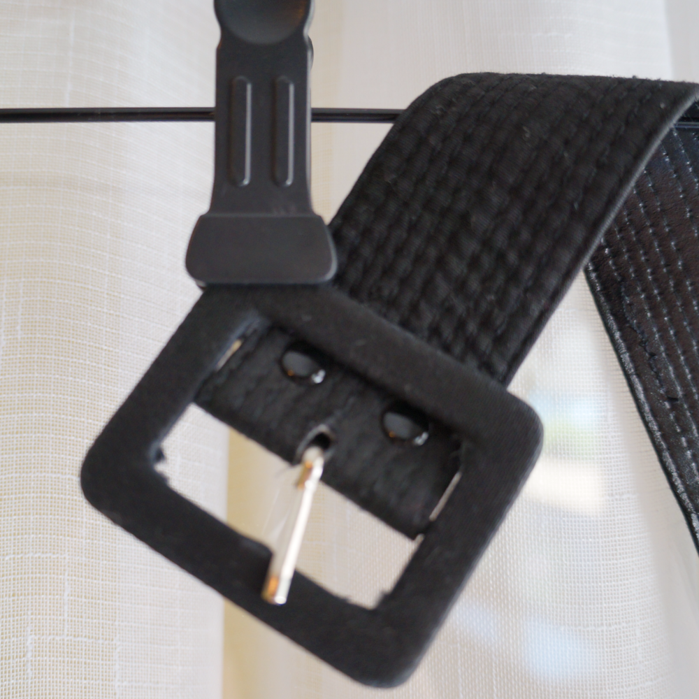 Textured high waist black belt