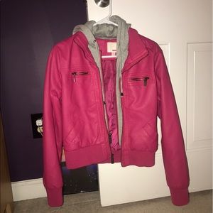 Leather/Hooded Jacket