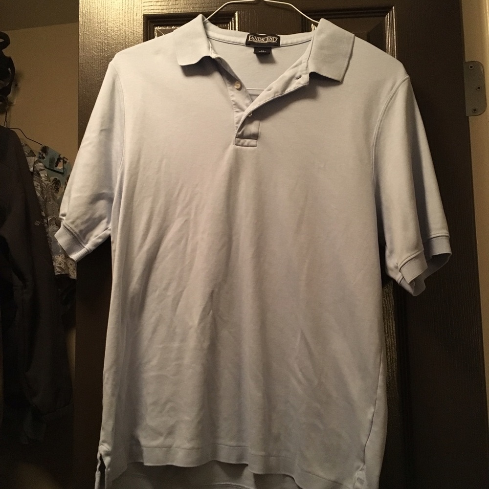 lands End polo, light blue