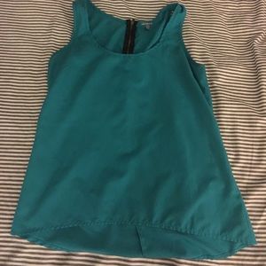 Charlotte Russe Teal Zipper Back Tank - size small