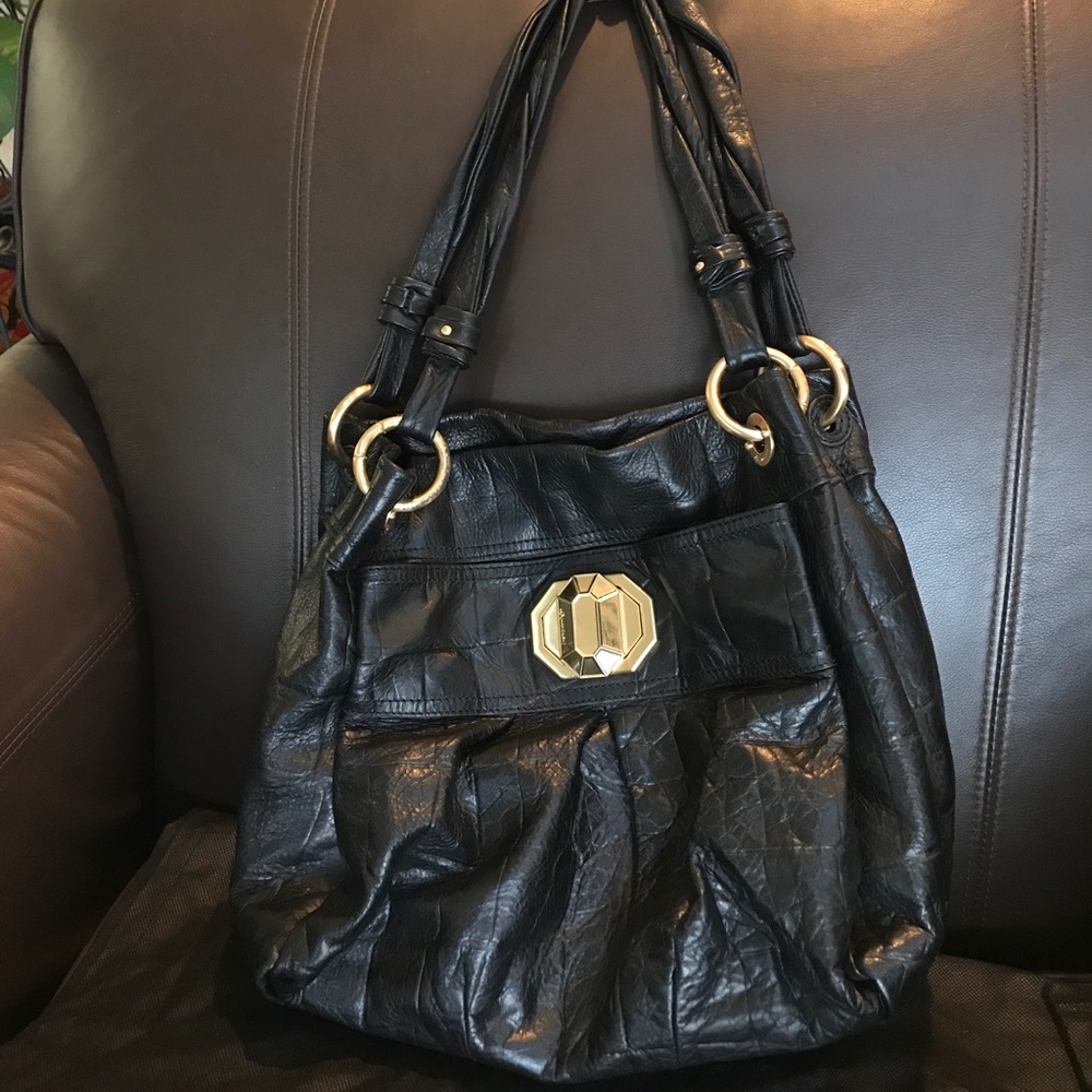 B. Makowsky Black Leather Purse