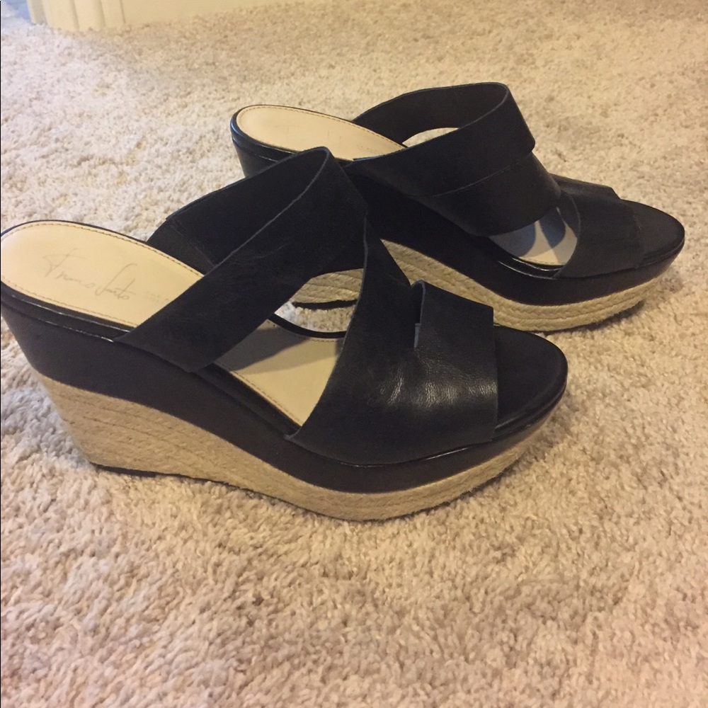 Franco Sarto black wedges