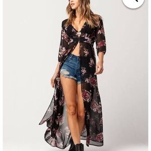 Live 4 Truth Long Floral Womens Kimono Cardigan