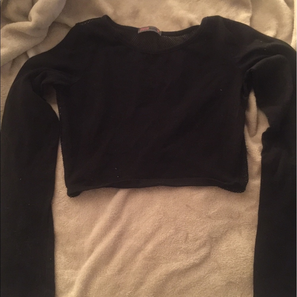 Black crop top w/ mesh back
