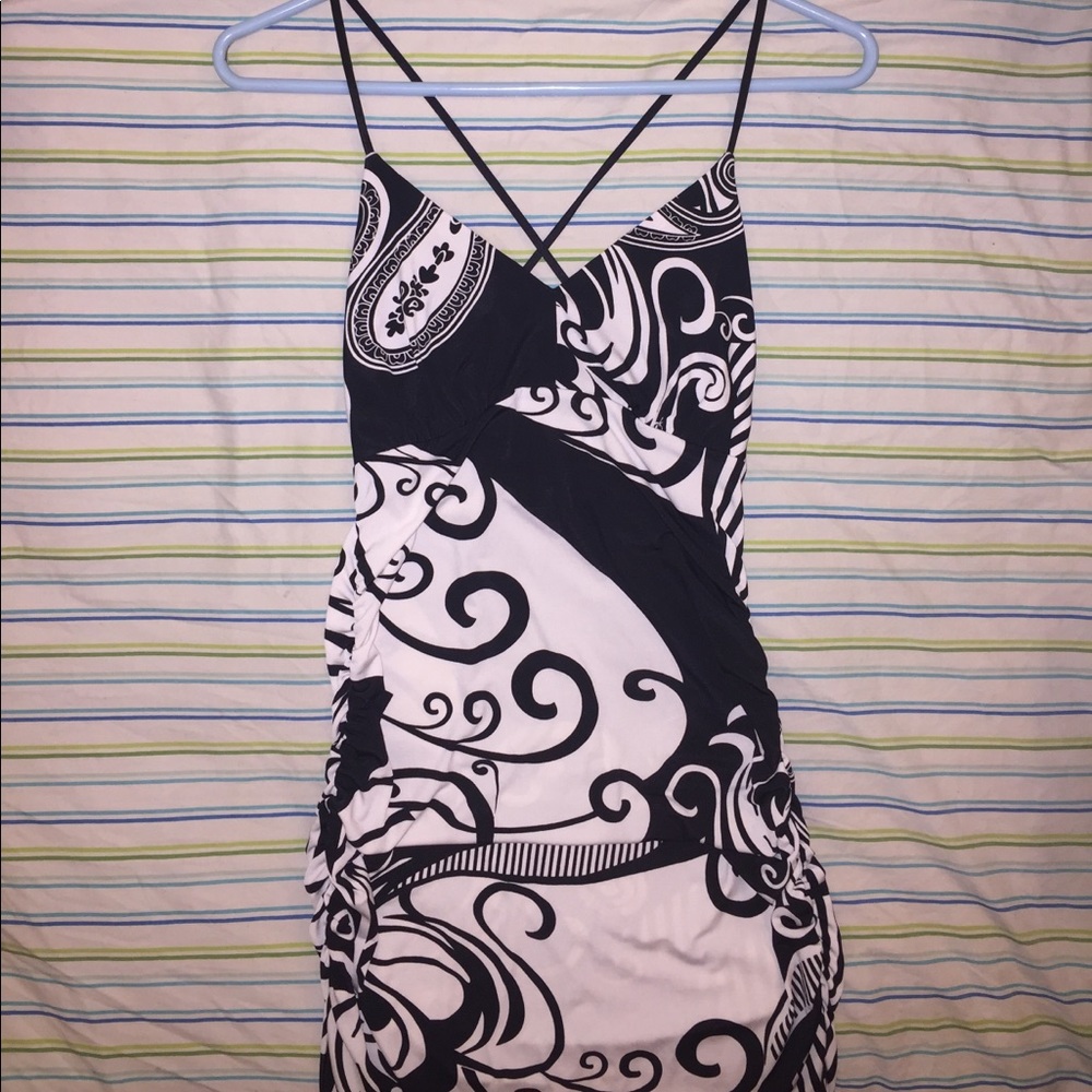 Patterned Black & White Dress