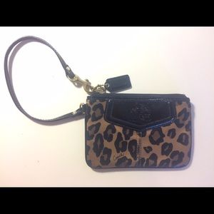 Cheetah / Leopard Print Coach Wristlet