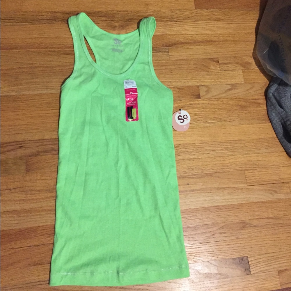Neon green yoga tank top